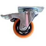 چرخ لوکس نارنجی پایه گردان ترمزدار وارداتی سایز (75)