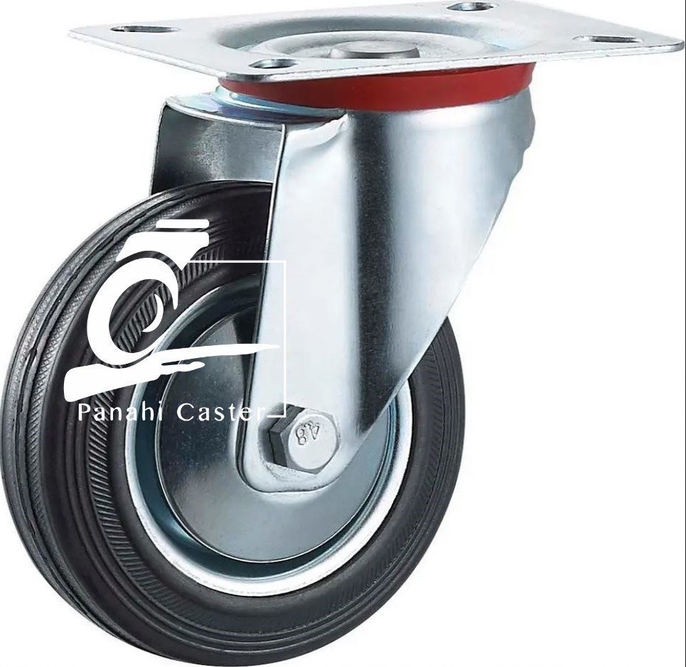 چرخ ورقی وارداتی گردان و ترمزدار سایز (10)